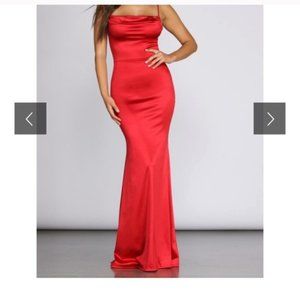 Red Silk Prom/Formal Dress